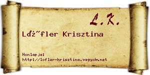 Löfler Krisztina névjegykártya
